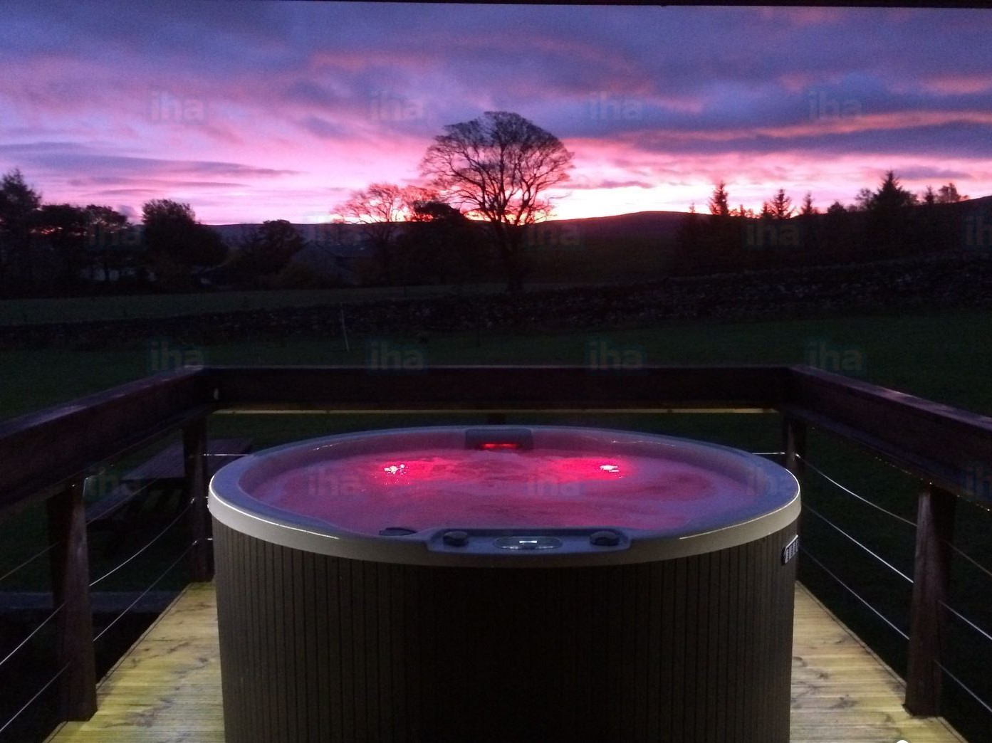 A hot tub decking area
